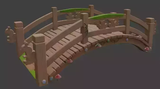 wooden bridge 3d model 3D model