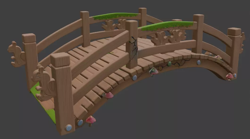 wooden bridge 3d model 3D model_0