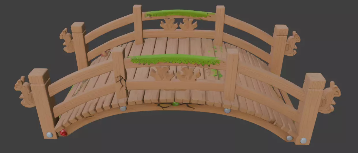 wooden bridge 3d model 3D model_3
