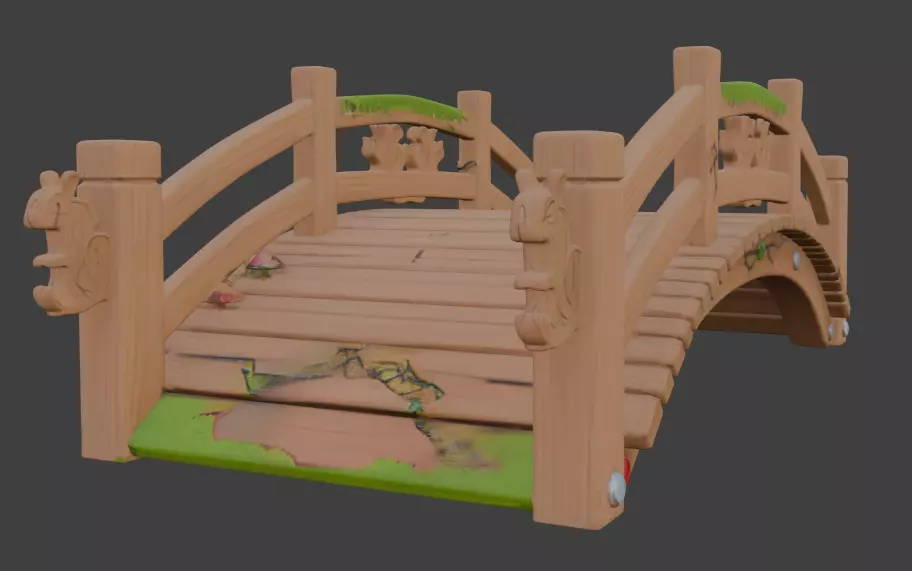 wooden bridge 3d model 3D model_4