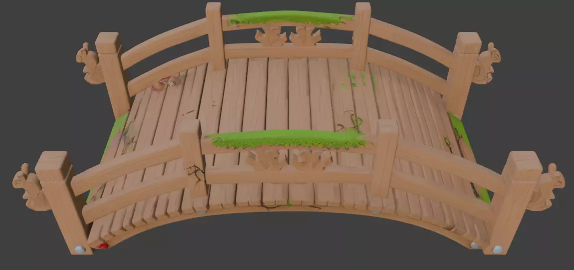 wooden bridge 3d model 3D model_2