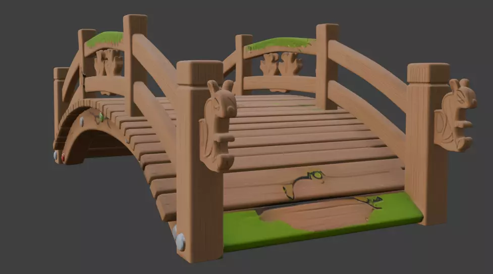 wooden bridge 3d model 3D model_1