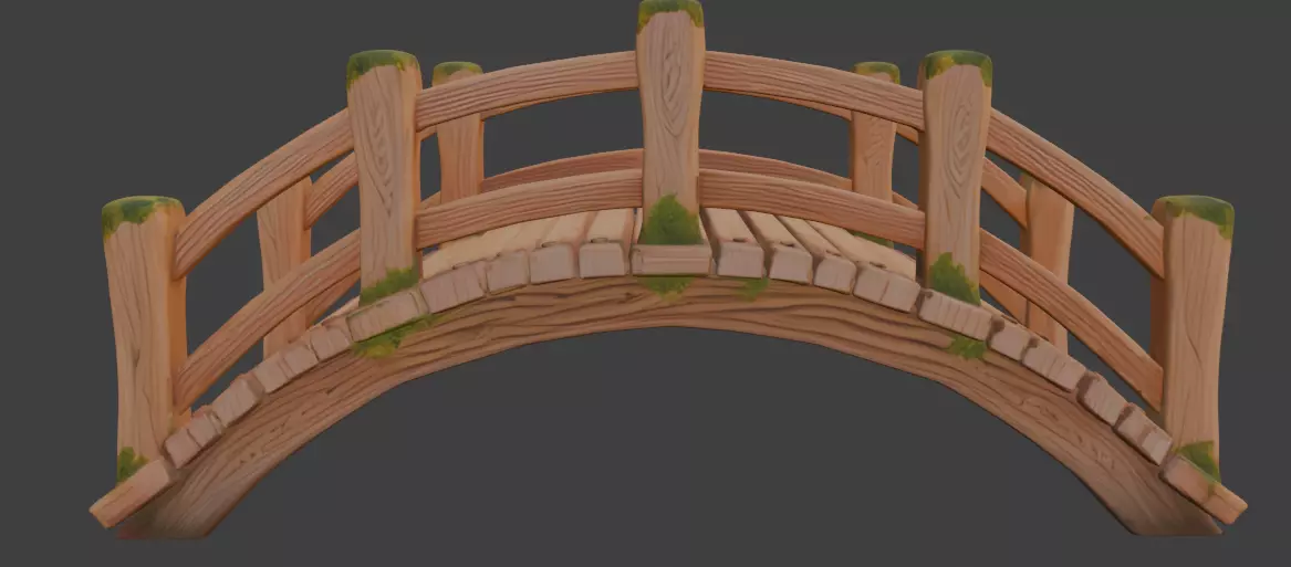 wooden bridge 3d model 3D model_1