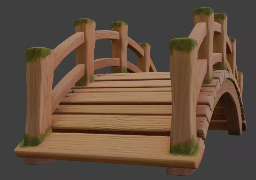 wooden bridge 3d model 3D model_4