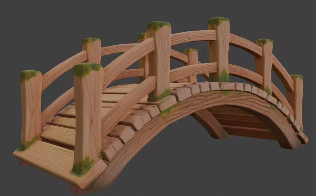 wooden bridge 3d model 3D model_0