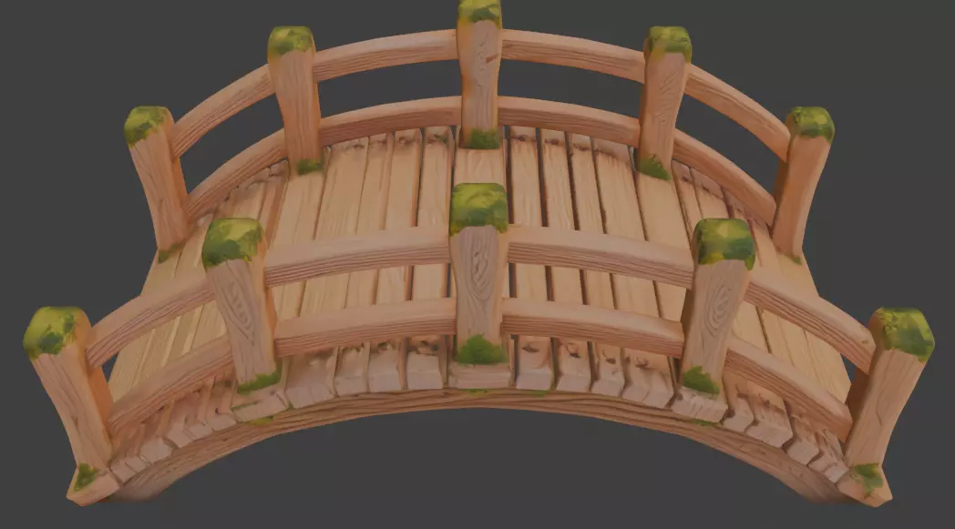 wooden bridge 3d model 3D model_3