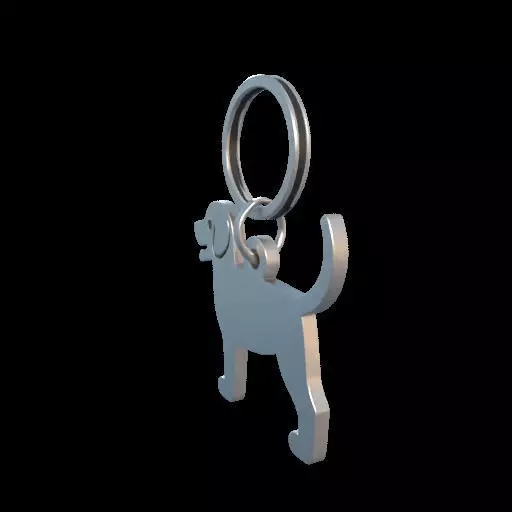 Dog Silhouette Keychain 3D print model_19