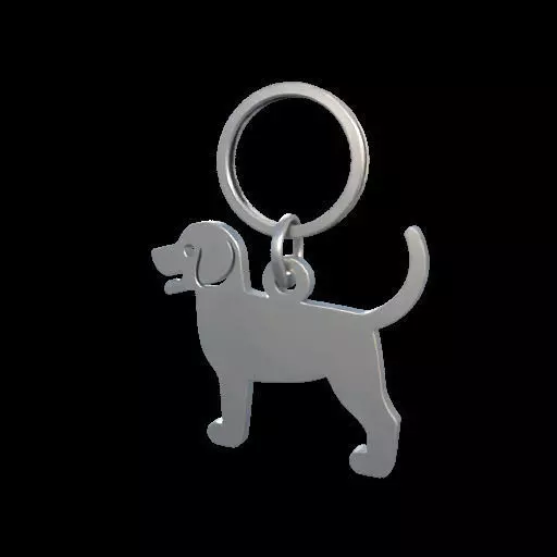 Dog Silhouette Keychain 3D print model_22