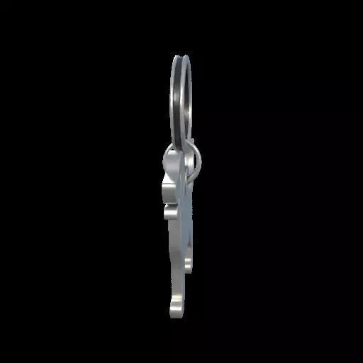 Dog Silhouette Keychain 3D print model_28