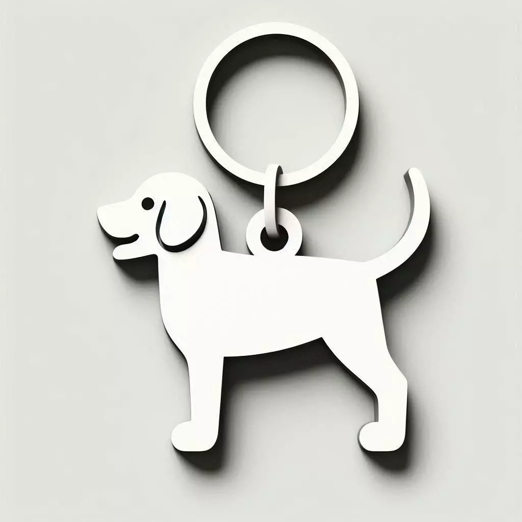 Dog Silhouette Keychain 3D print model_0