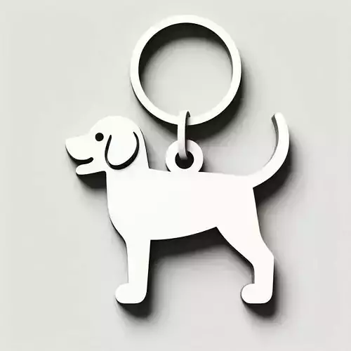 Dog Silhouette Keychain 3D print model