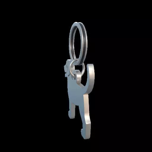 Dog Silhouette Keychain 3D print model_18