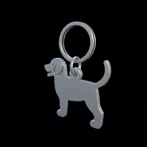 Dog Silhouette Keychain 3D print model_21