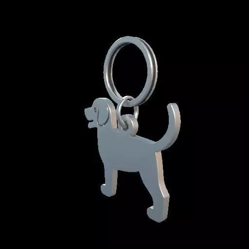 Dog Silhouette Keychain 3D print model_20