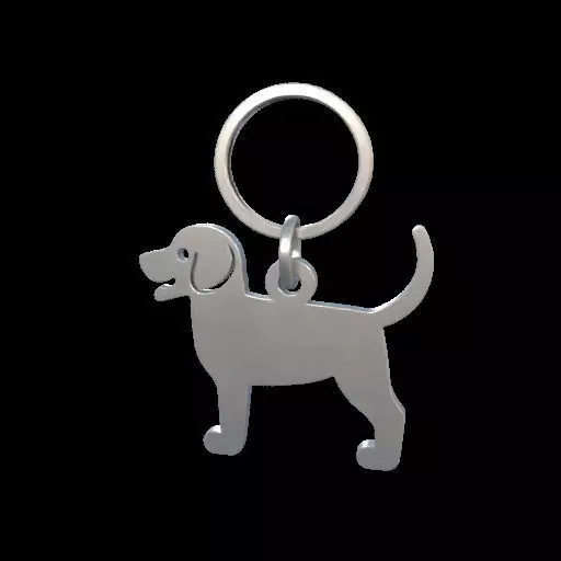 Dog Silhouette Keychain 3D print model_23