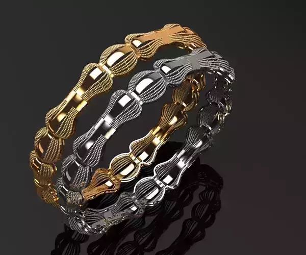 1245 Bi-Tone Articulated Barrel Bangle 11gm