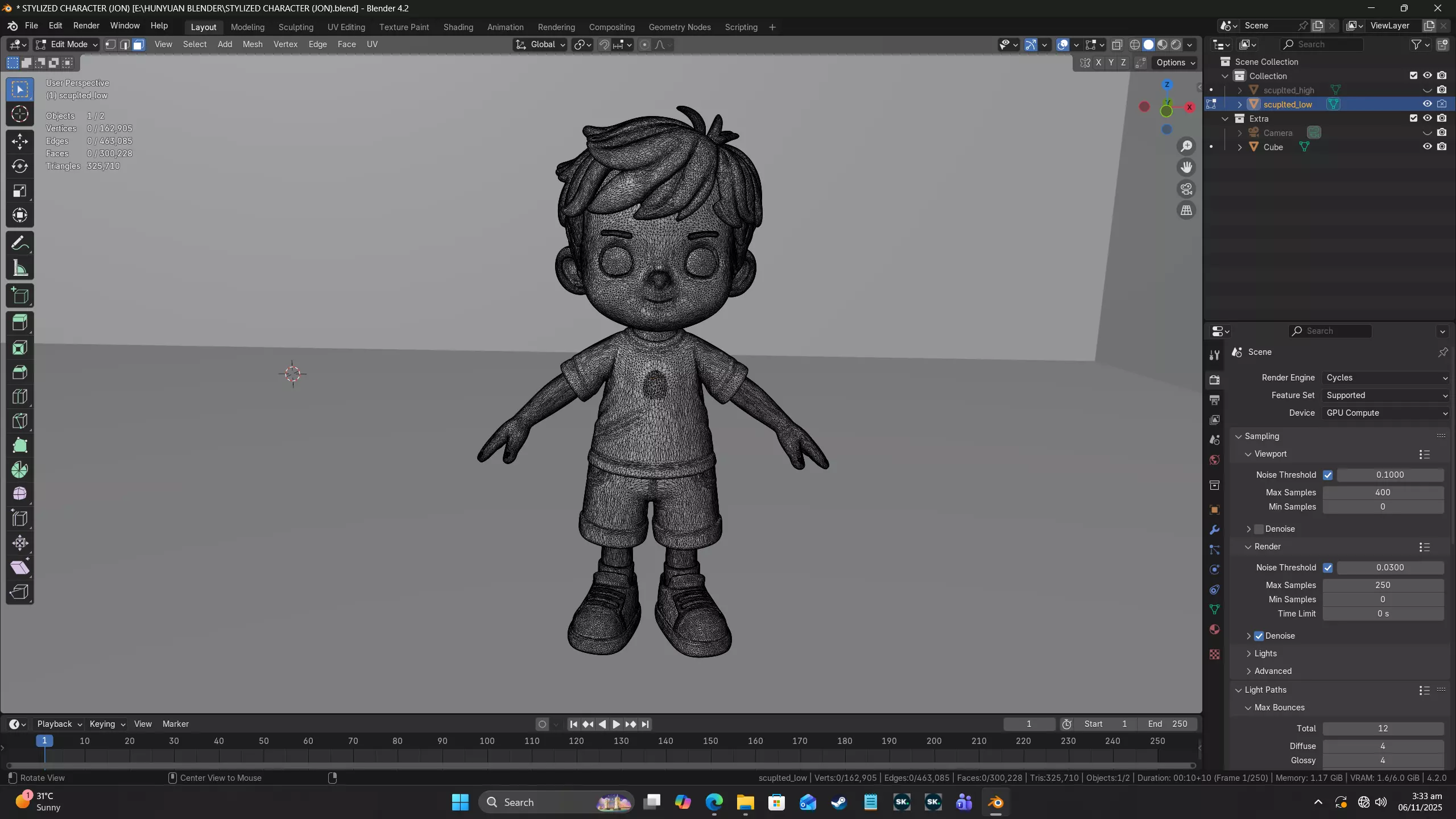 Cute Cartoon Chibi Boy Character Stylized 3D Model 3D model_10