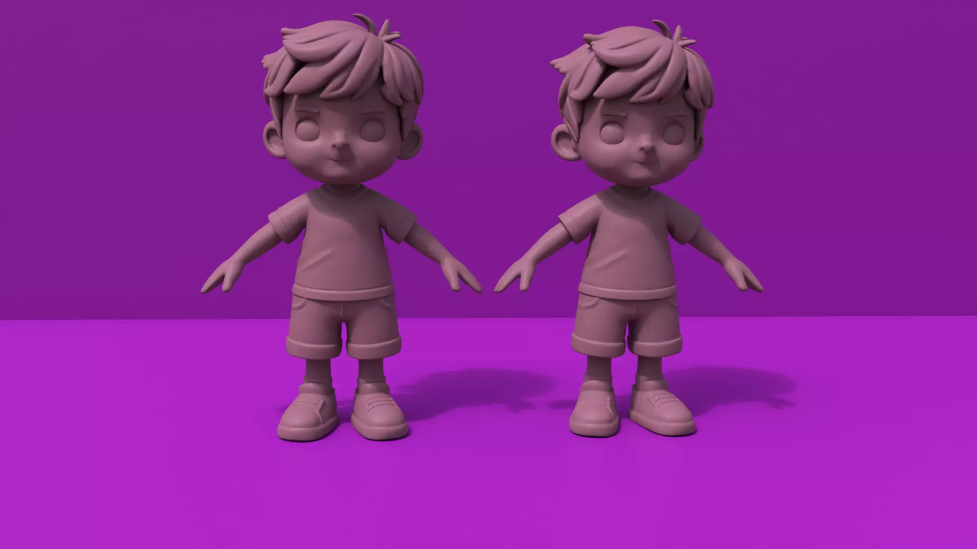 Cute Cartoon Chibi Boy Character Stylized 3D Model 3D model_0