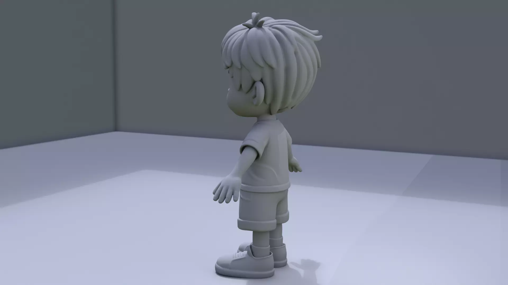 Cute Cartoon Chibi Boy Character Stylized 3D Model 3D model_4