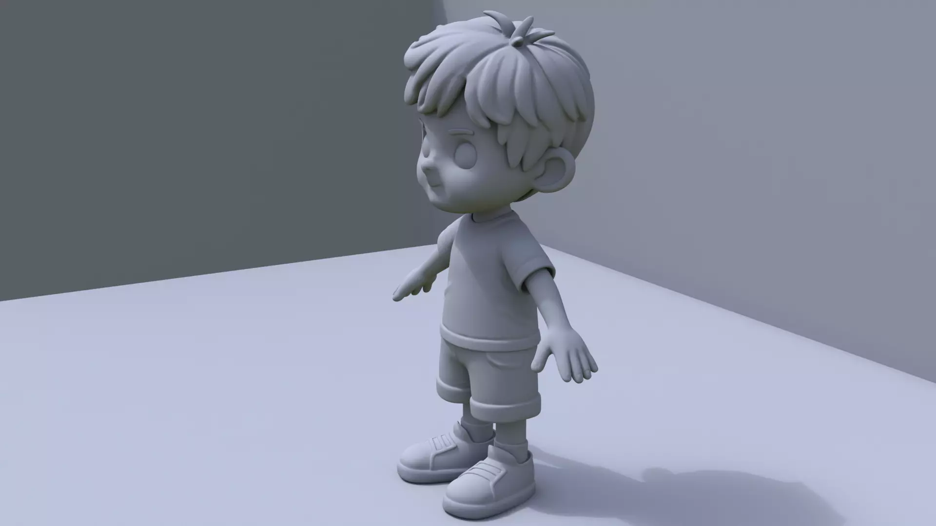 Cute Cartoon Chibi Boy Character Stylized 3D Model 3D model_5