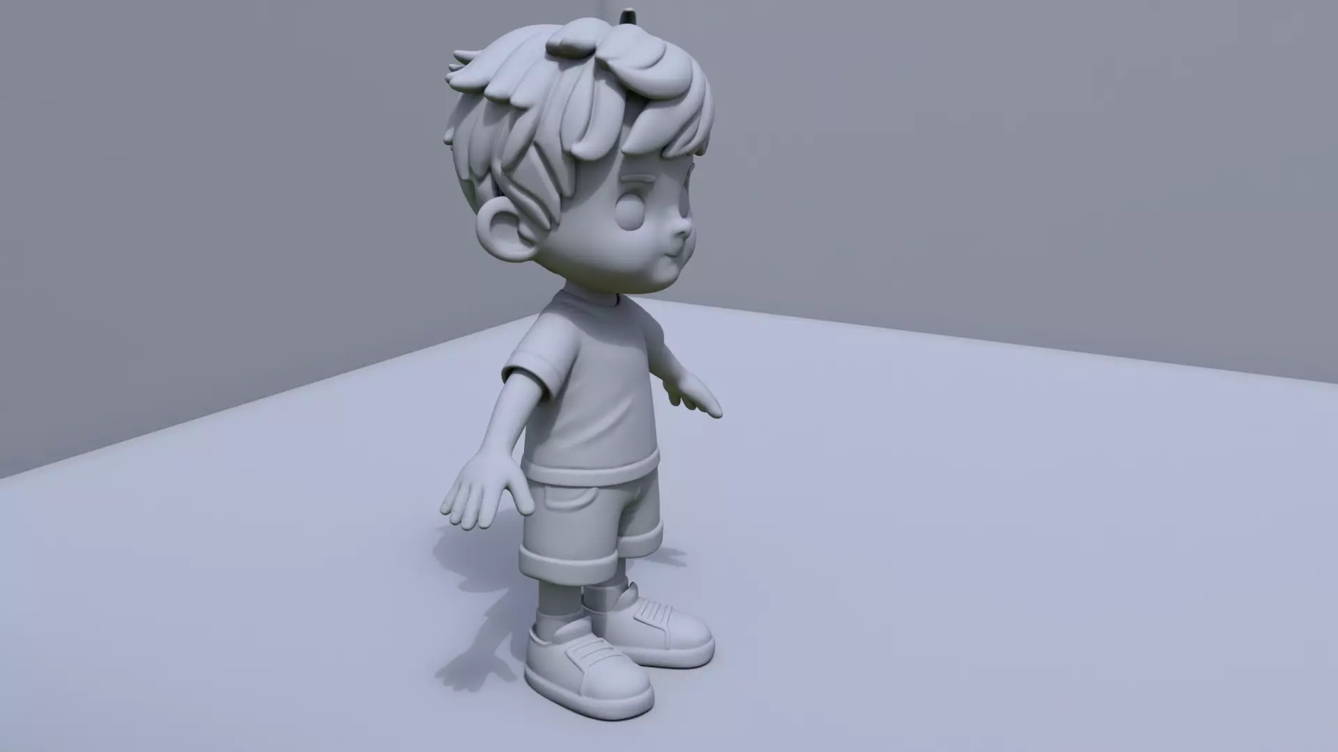 Cute Cartoon Chibi Boy Character Stylized 3D Model 3D model_1