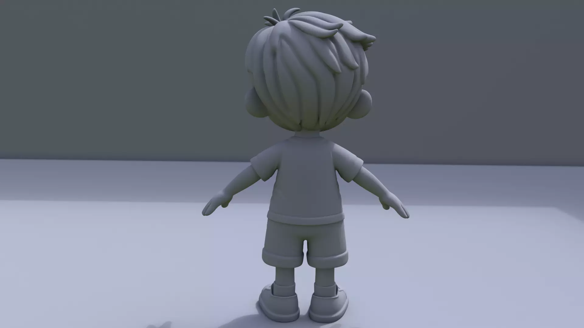 Cute Cartoon Chibi Boy Character Stylized 3D Model 3D model_7