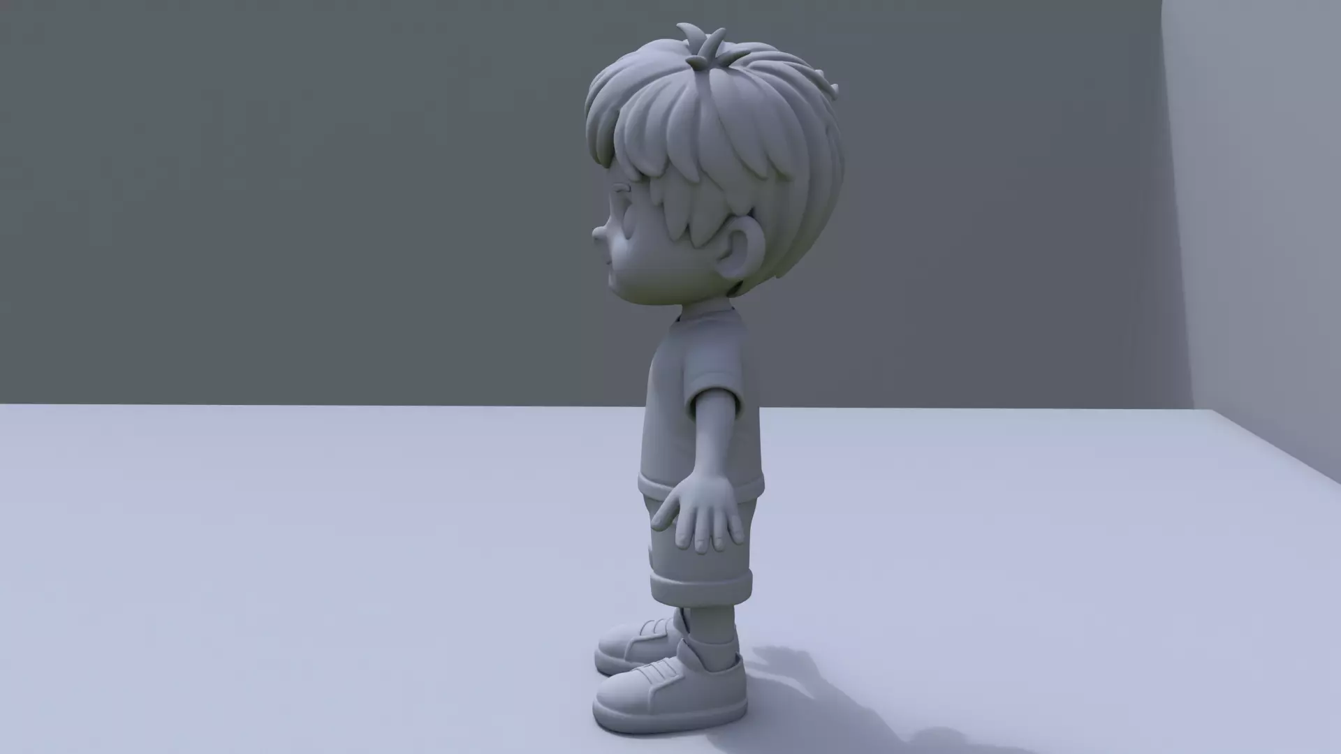Cute Cartoon Chibi Boy Character Stylized 3D Model 3D model_3