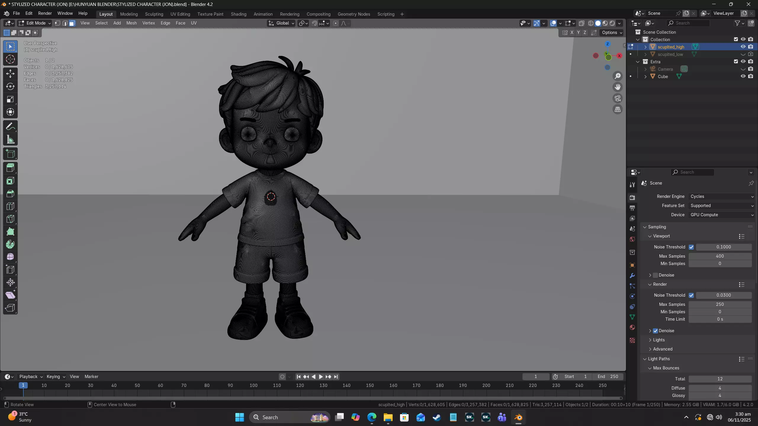 Cute Cartoon Chibi Boy Character Stylized 3D Model 3D model_9