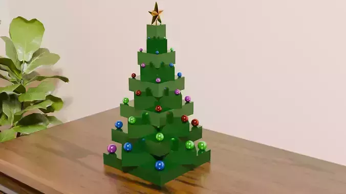 Rotated Wood Christmas Tree