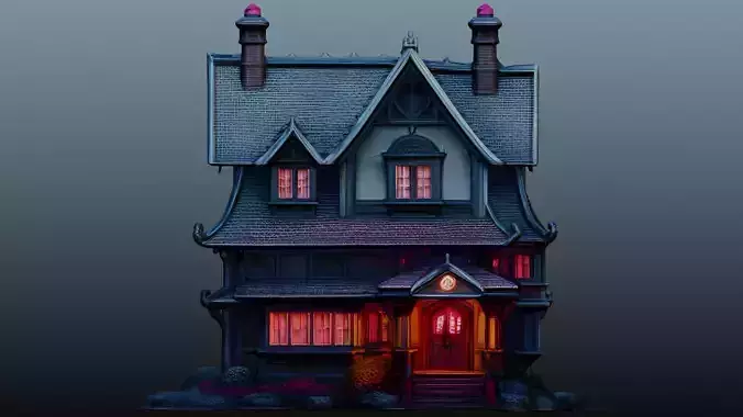 Mediaval fantasy house 3D model 2