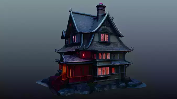 Mediaval fantasy house 3D model 5