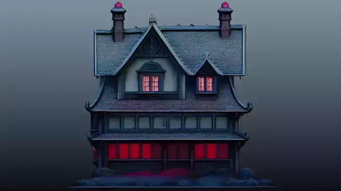 Mediaval fantasy house 3D model 3