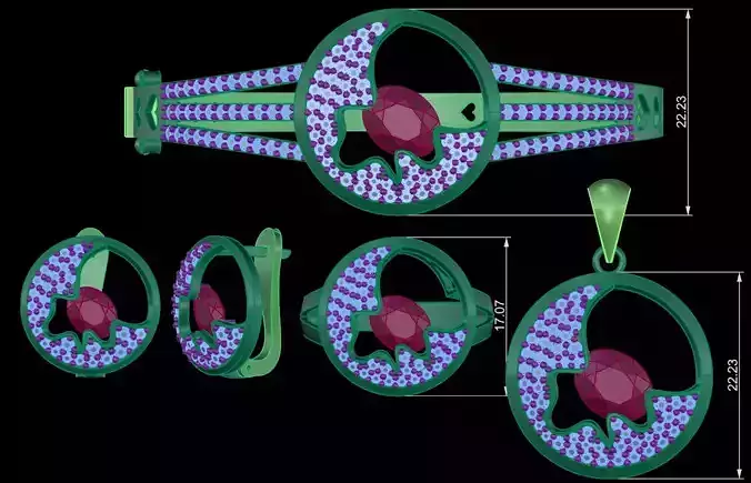 jewelry set  full stone diamond