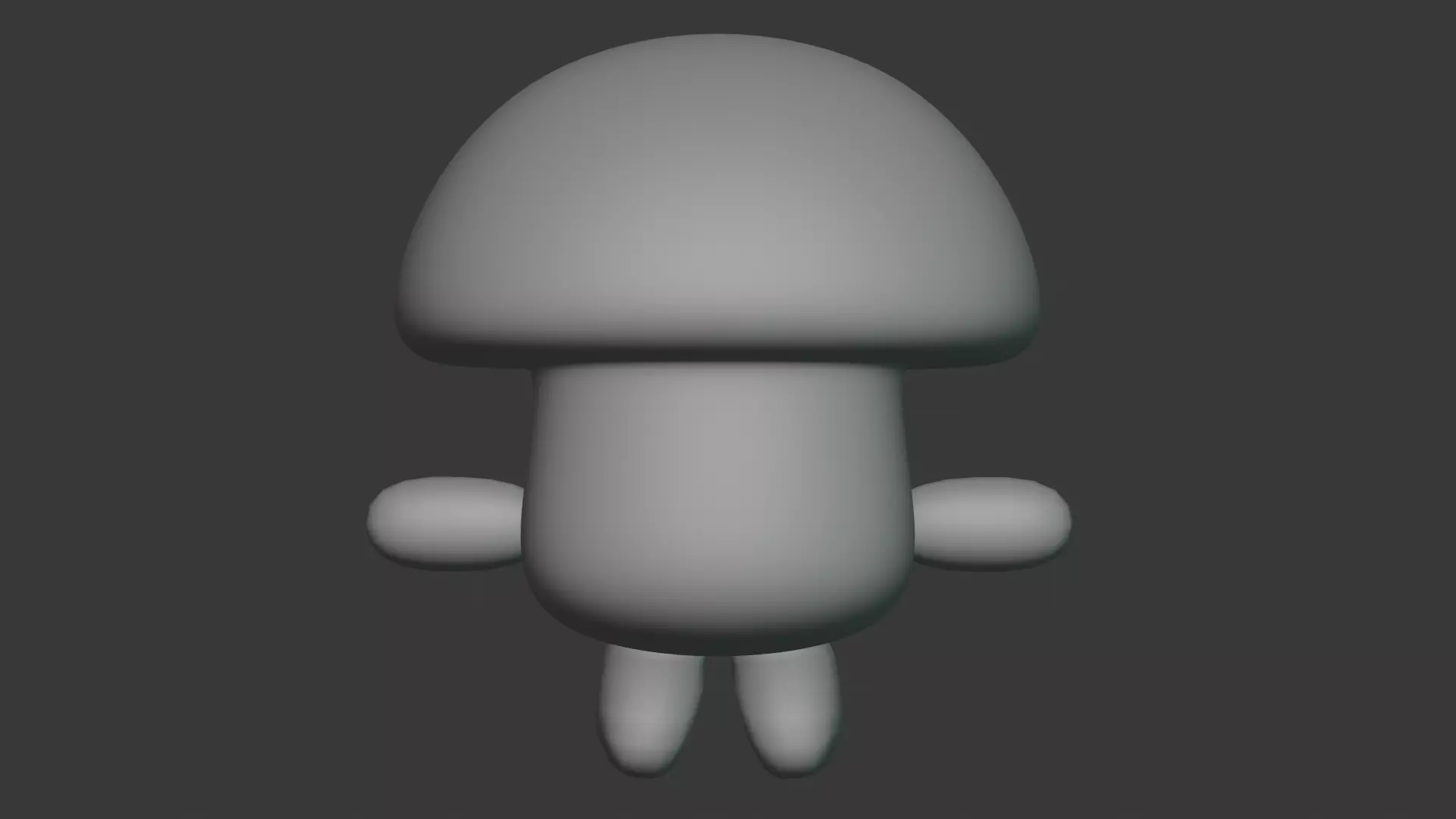 Cute cartoon mushroom Low-poly 3D model_5