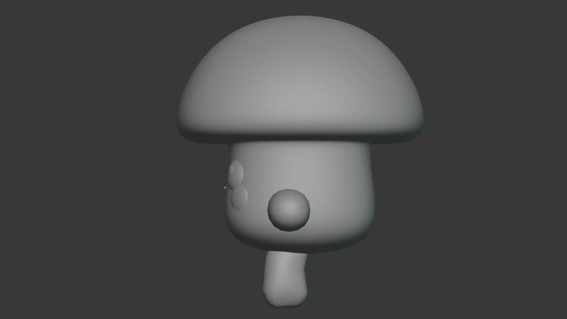 Cute cartoon mushroom Low-poly 3D model_3