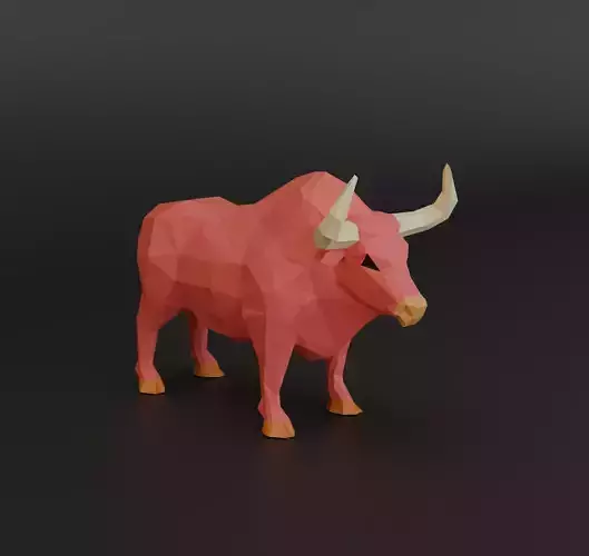 Low Poly Geometric Bull 3D Model