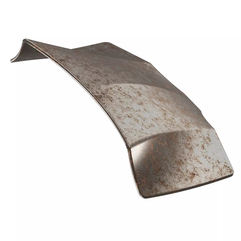 Rusty Steel Car Bonnet 3D model_2