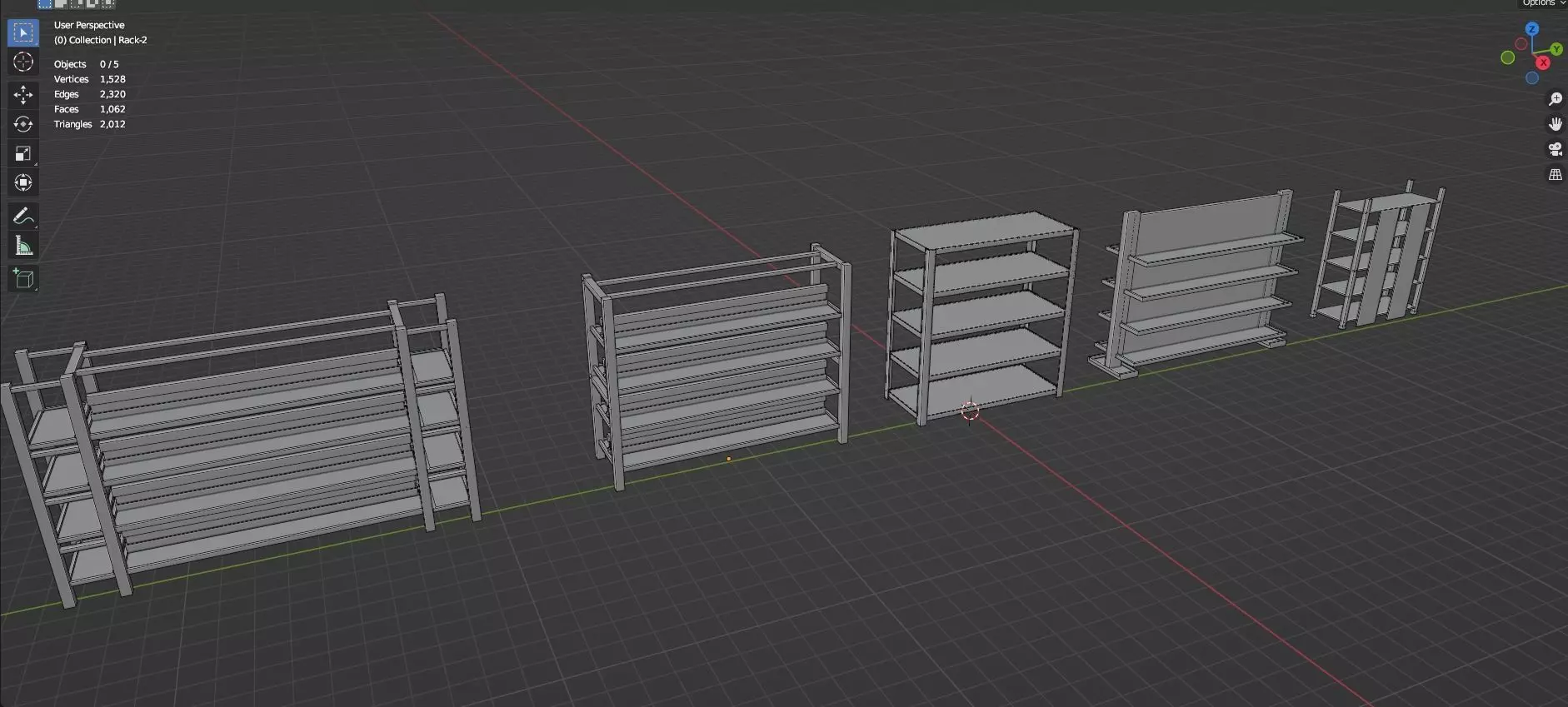 Lockers And Storage Rack Pack - 1 - 10 Props - Untextured Low-poly 3D model_23