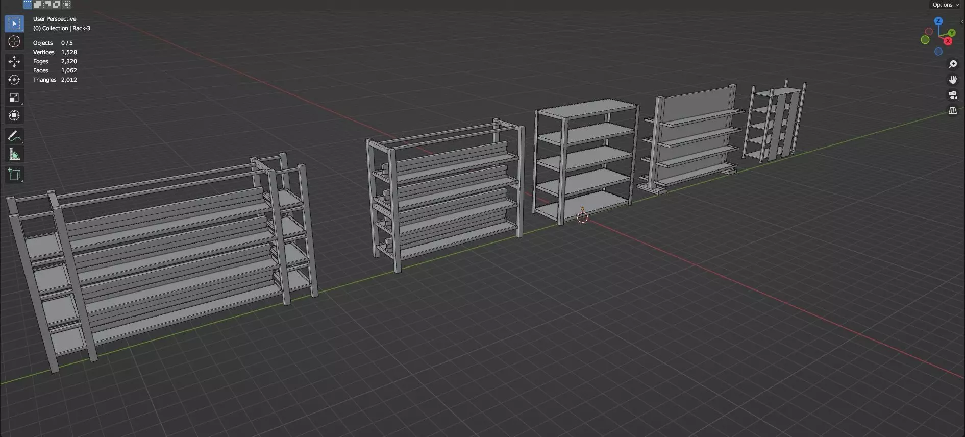 Lockers And Storage Rack Pack - 1 - 10 Props - Untextured Low-poly 3D model_30