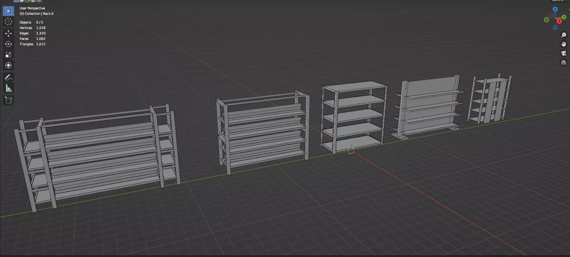 Lockers And Storage Rack Pack - 1 - 10 Props - Untextured Low-poly 3D model_24