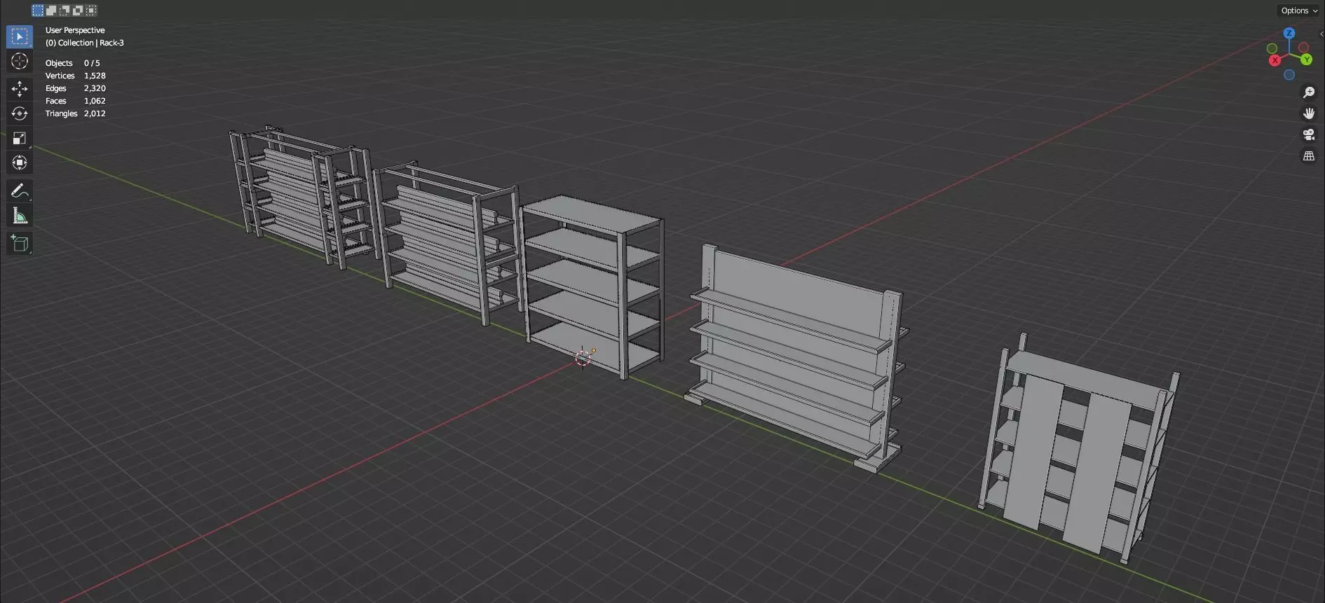 Lockers And Storage Rack Pack - 1 - 10 Props - Untextured Low-poly 3D model_29