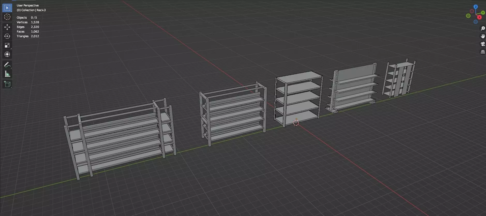 Lockers And Storage Rack Pack - 1 - 10 Props - Untextured Low-poly 3D model_28