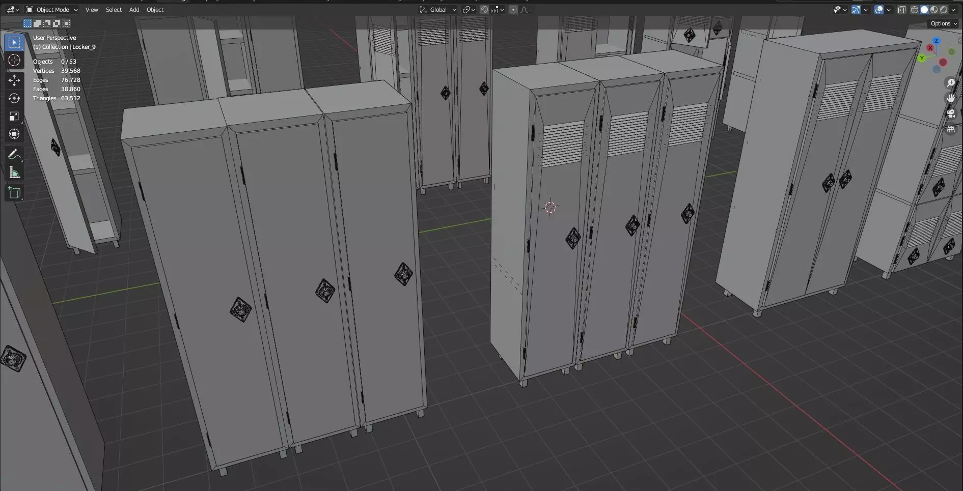 Lockers And Storage Rack Pack - 1 - 10 Props - Untextured Low-poly 3D model_18