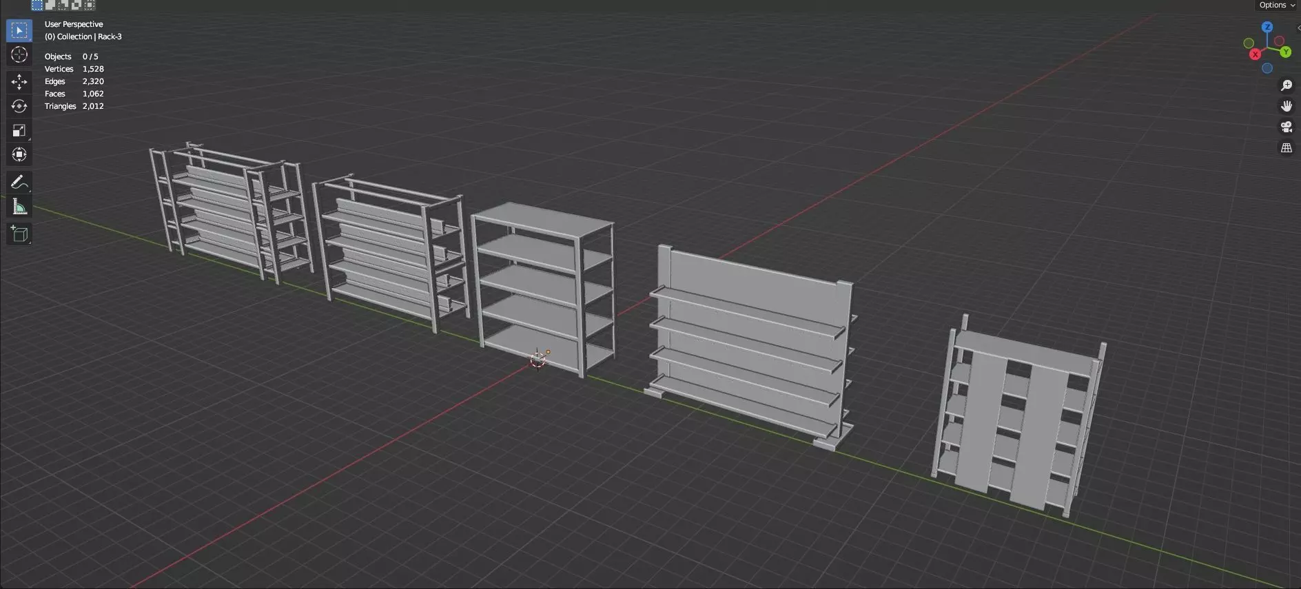 Lockers And Storage Rack Pack - 1 - 10 Props - Untextured Low-poly 3D model_48