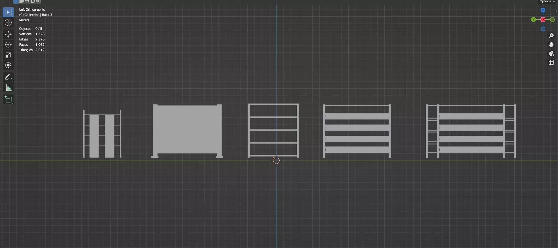 Lockers And Storage Rack Pack - 1 - 10 Props - Untextured Low-poly 3D model_45