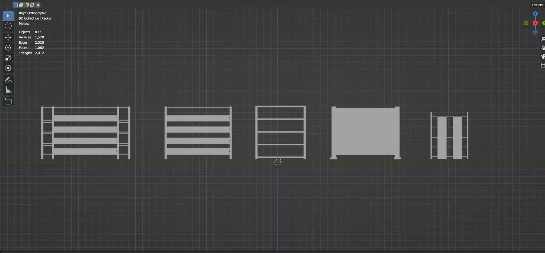 Lockers And Storage Rack Pack - 1 - 10 Props - Untextured Low-poly 3D model_43
