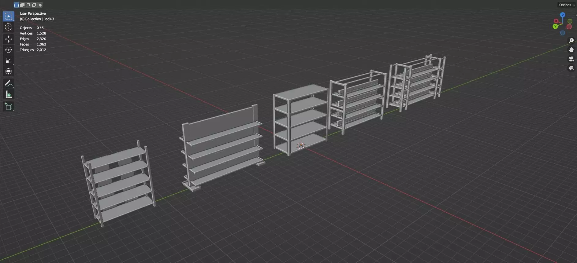 Lockers And Storage Rack Pack - 1 - 10 Props - Untextured Low-poly 3D model_50