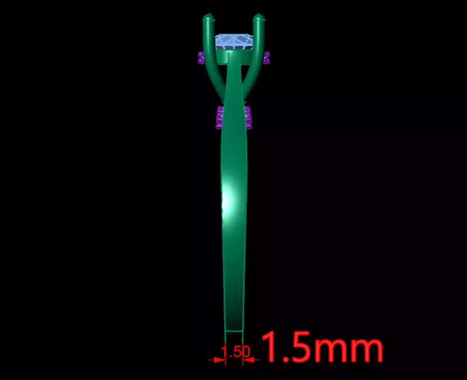 Solitaire ring 3D print model_13