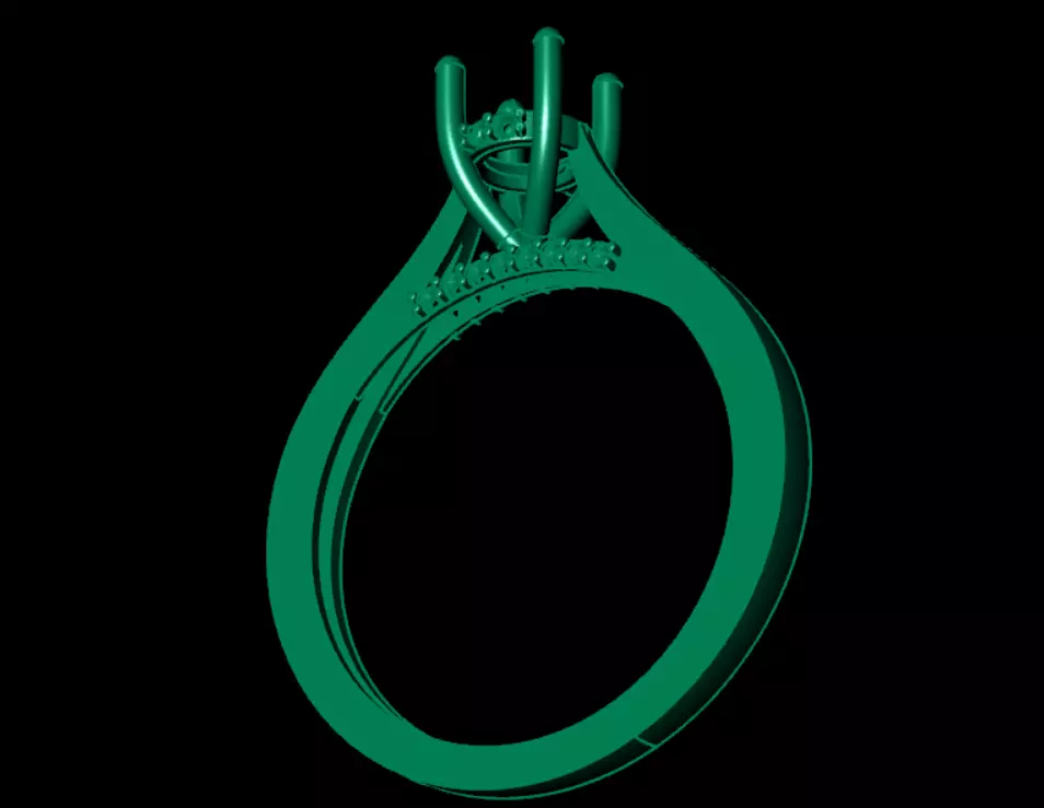 Solitaire ring 3D print model_19