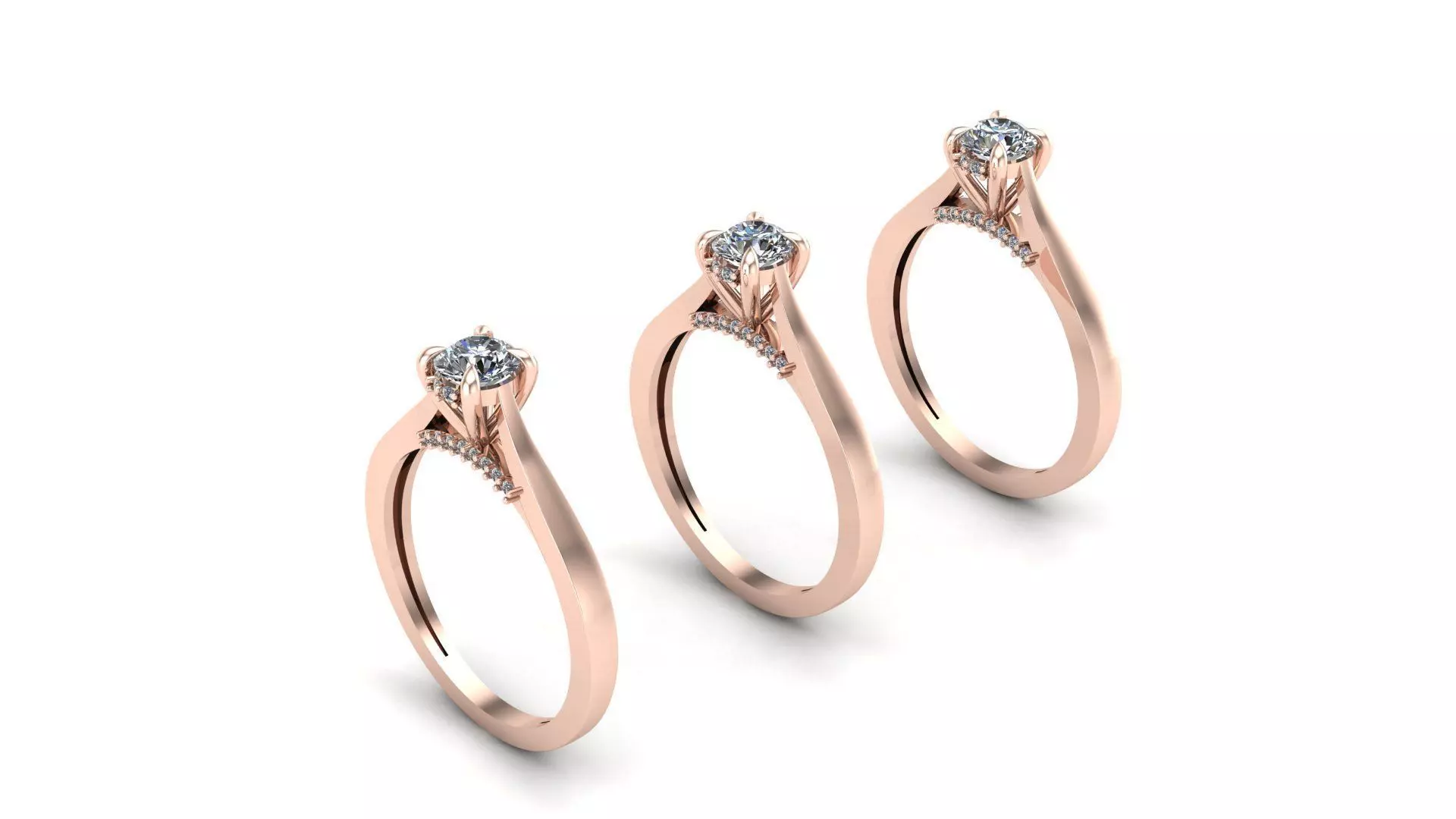 Solitaire ring 3D print model_10
